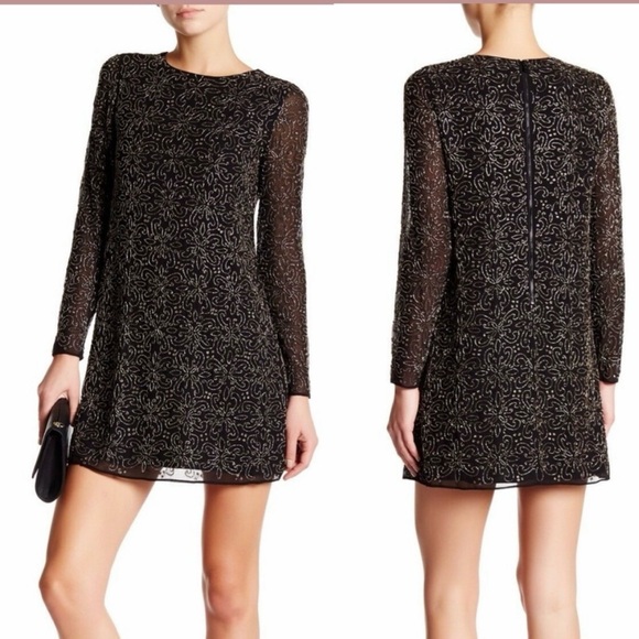 Alice + Olivia Marcia Long Sleeve Beaded Sheath Dress Like New - Picture 7 of 7
